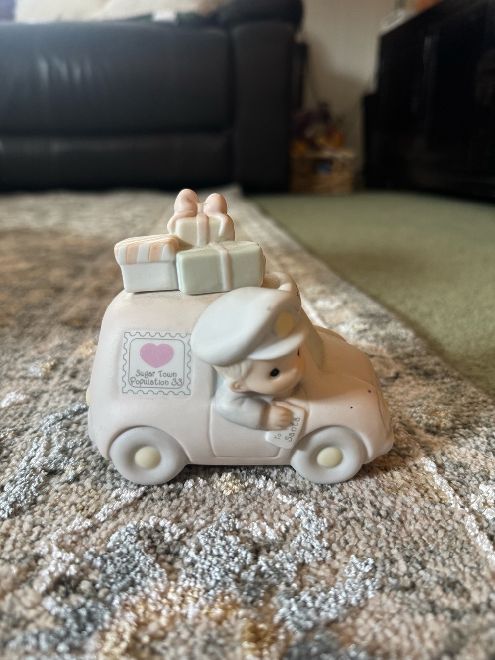 Precious Moments Cream & Pink Delivery Van Figurine by Precious Moments